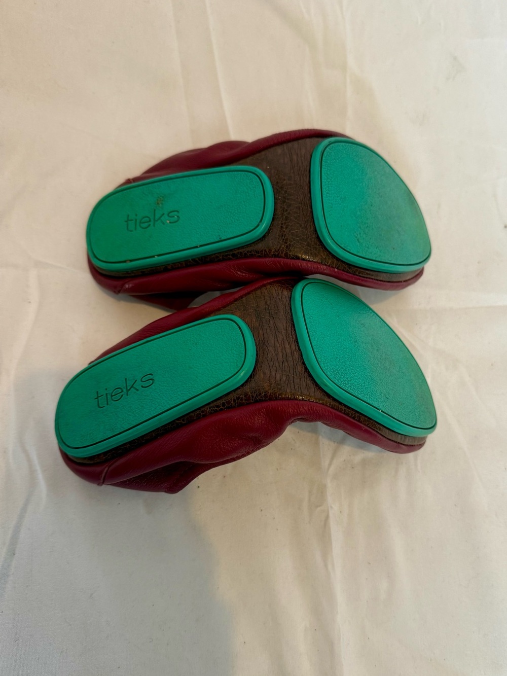 Tieks Italian Leather Ballet Flats Wine Burgundy Size 7 - Picture 7 of 8